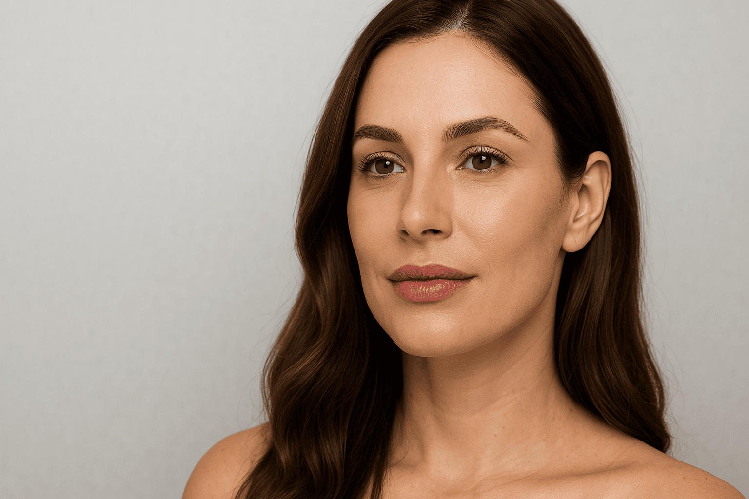 Woman after using cheek filler